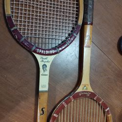 Two Wooden Tennis Rackets