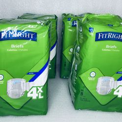 New Open Box Medline FitRight Men & Women Ultra Briefs, 4XL, 31 Count Total