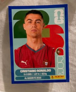 Cristiano Ronaldo Blue Border Panini World Cup Sticker