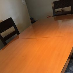 Danishq Designer Dining Table With Glass Top In Good Condition Asking $650. Obo 