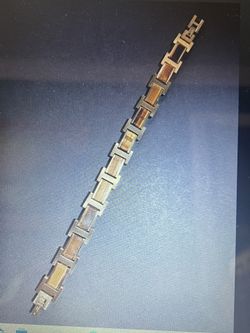 Lynx Gold Tone SS Tiger’s Eye Bracelet 9”