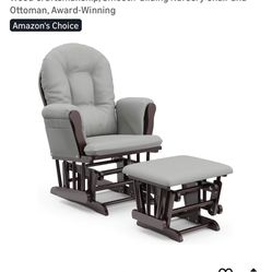 Storkcraft Premium Hoop Glider & Ottoman (Espresso/Light Gray)