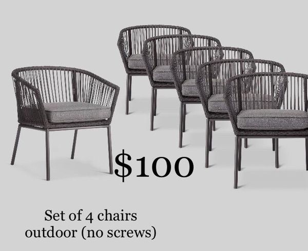 Set Of 4 Chairs Outdoor No Screws For Sale In Fort Worth Tx Offerup