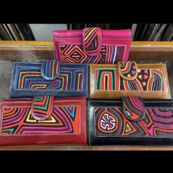 Wallet, Leather And Hand Knit Design