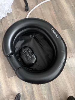 Inflatable hair basin with drain tube