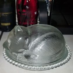 Glass Cat Candy dish