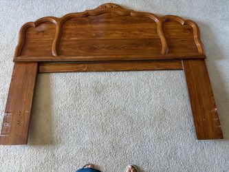 Wood Headboard with Carved Detail