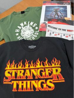 Stranger Things T-shirts and party decor