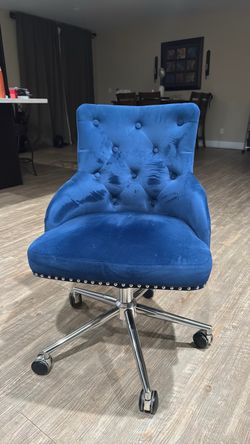 Velvet blue vanity chair