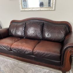 Leather Sofa and Love Seat Set.
