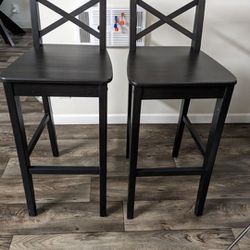 INGOLF Bar stool with backrest, brown-black - IKEA