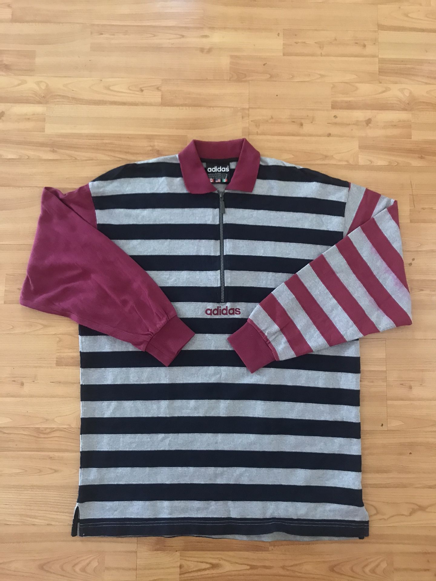 SUPER RARE! Vintage Adidas Half Zip Polo Rugby As Worn By Frank