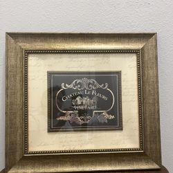 🖼 Decorative Wall Art – “Chateau Le Fleurs – Vineyard” with Elegant Frame