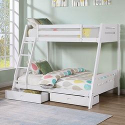 Twin/Full Bunk Bed White