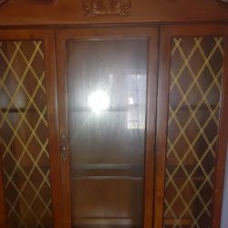  Full Dining China Cabinet , Brown Cherry Wood