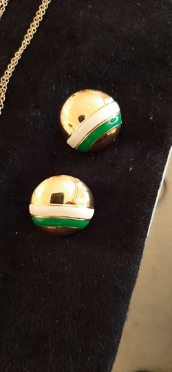 Monet Gold-tone , Button Earrings