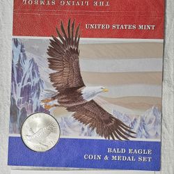 (Four total sets)United States Mint Silver Dollar and Bronze Medal Set 
