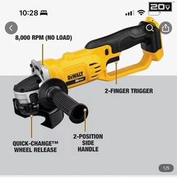 Dewalt 20 V cord cordless grinder tool only