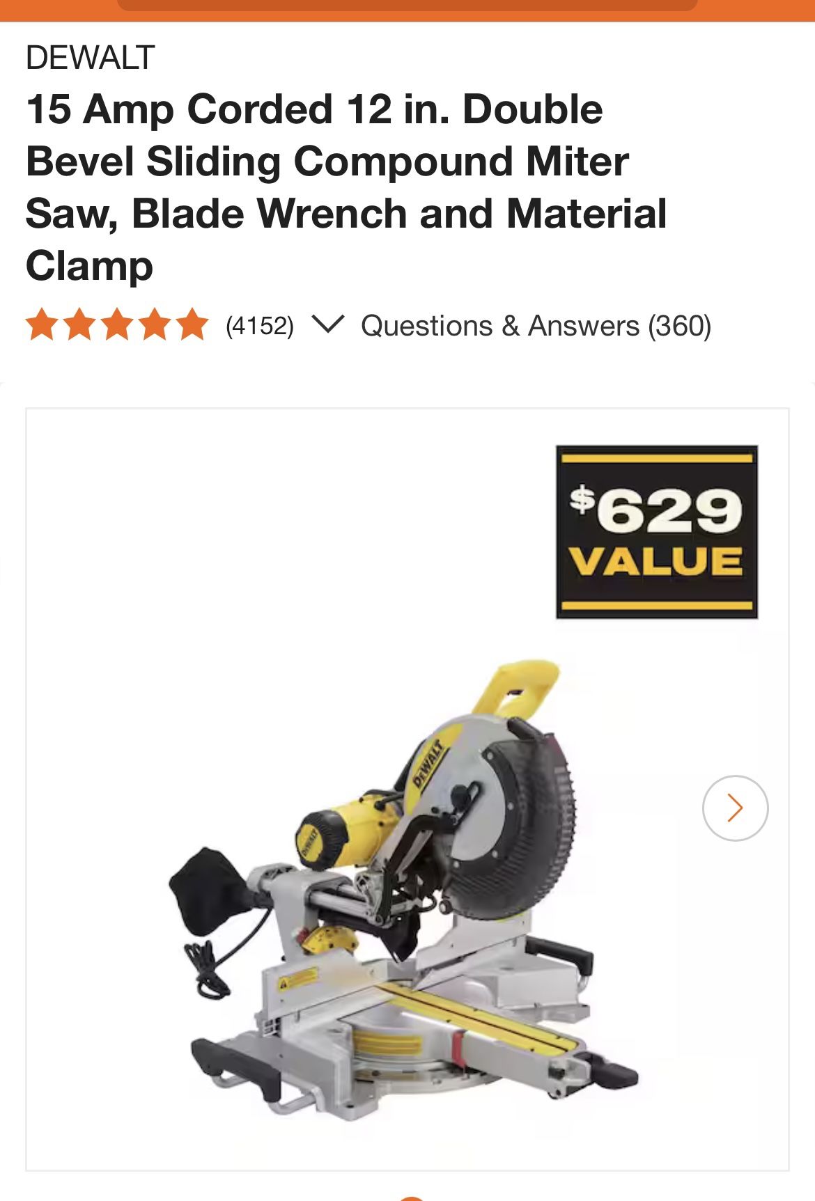 DeWalt Compound Miter Saw -