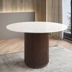 Troy 48” Carrara Quartz Dining Table