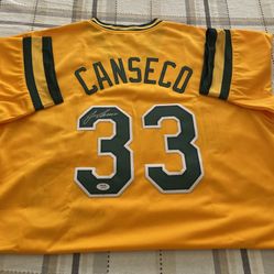 Jose Canseco Autographed Signed Pro Style Baseball Custom Jersey PSA COA 