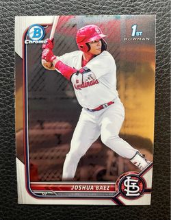 2022 Joshua Baez 1st Bowman Chrome Rookie Card. (3 HR’s in 1st 3 ab). St Louis Cardinals