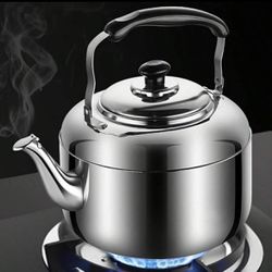 1pc Stovetop Tea Kettle, 4l Stainless Steel Water Kettle, Suitable For Electric / Gas Stove, Home / Commercial Use Large Capacity Kettle, For Summer /