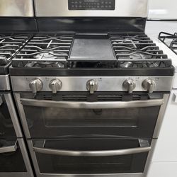 Double Oven Gas Range W/5 Burners+Convection Oven