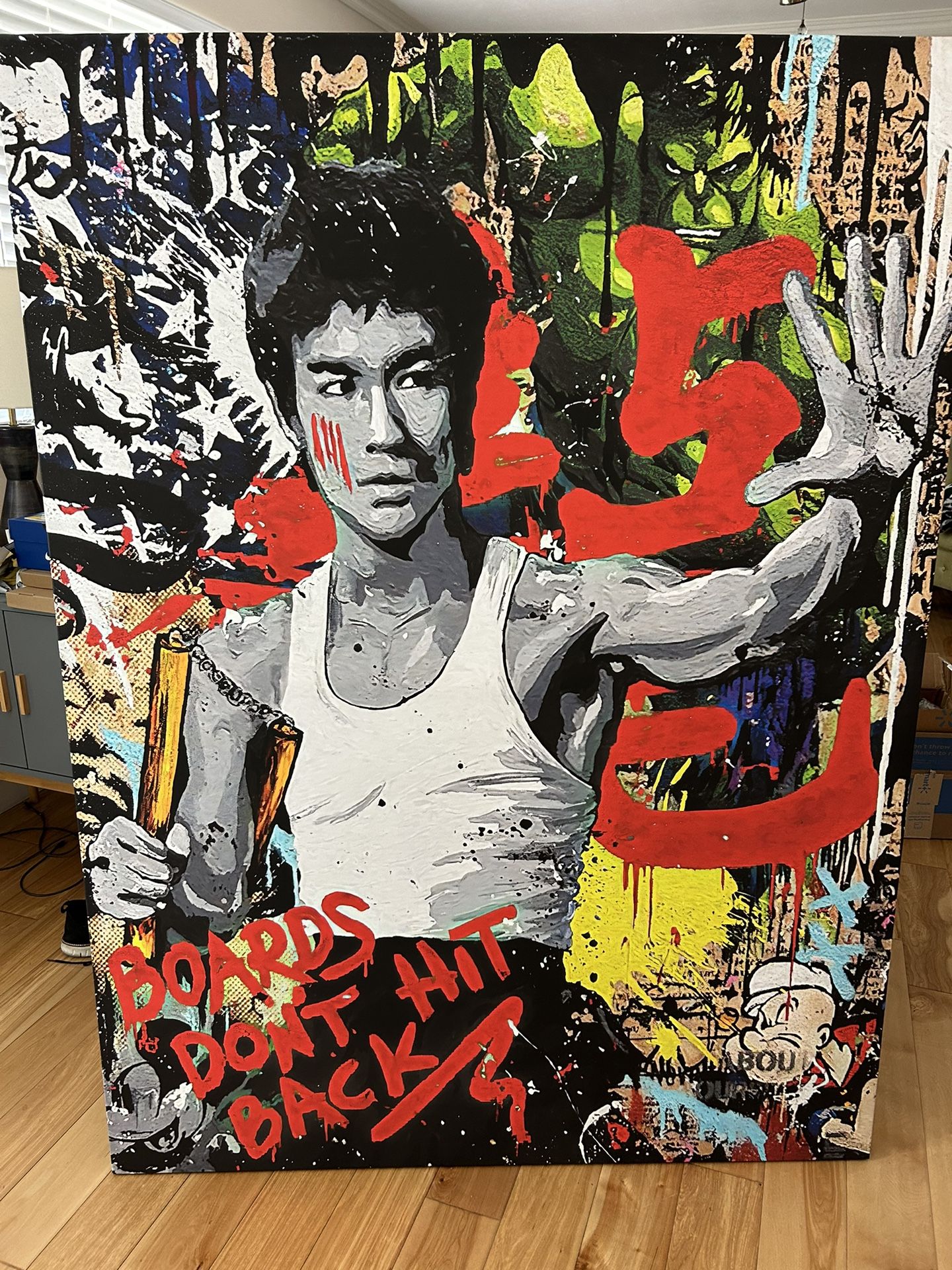 Bruce lee On Canves 5'X4'