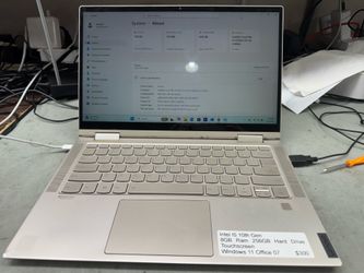Lenovo yoga i5 10 th gen 8gb Ram 256gb hard drive windows 11 office 07 90 days warranty