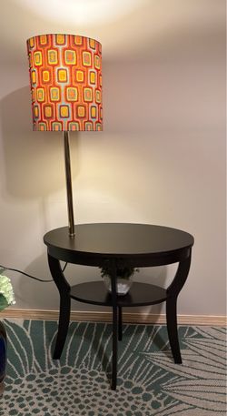 MCM accent table with integrated light