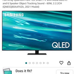 65in Samsung Q80AA Smart Tv