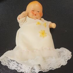 Antique German All Bisque Miniture Baby Doll