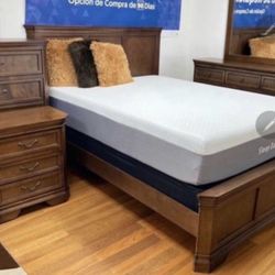 MODERN NEW SHERRY QUEEN BEDROOM SET ON SALE ONLY $1499. KING SET $1599!! EASY FINANCING 