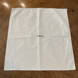 New (No Boxes or Tags) White with Black Writing Coperni Dust Storage Cinch Tie Bag