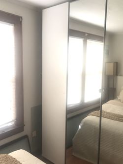 Pax IKEA doors. White and dark wood and glass 5 in total