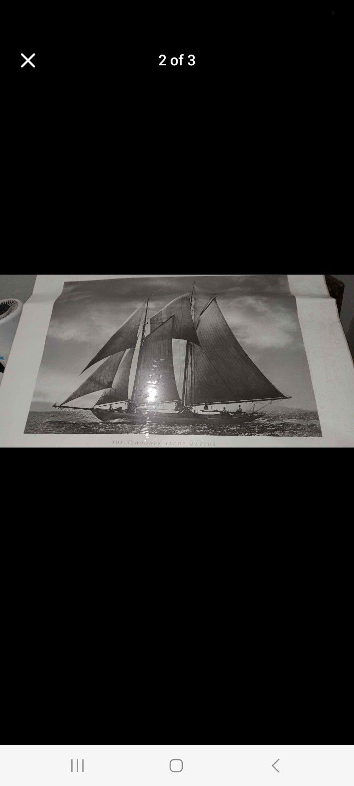 Vintage Large Print Of Sailing Vessel