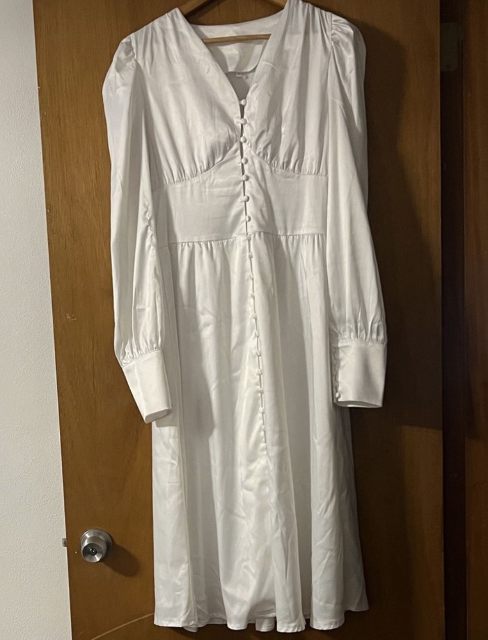 Elegant White Button Down Dress