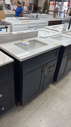 30”  navy blue bathroom vanity