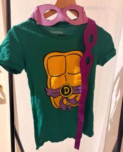 Nickelodeon TMNT Donatello Costume T-Shirt Size M with Mask