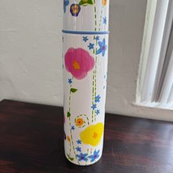 2005 Starbucks Pylones Floral Stainless Steel Thermos Travel Mug