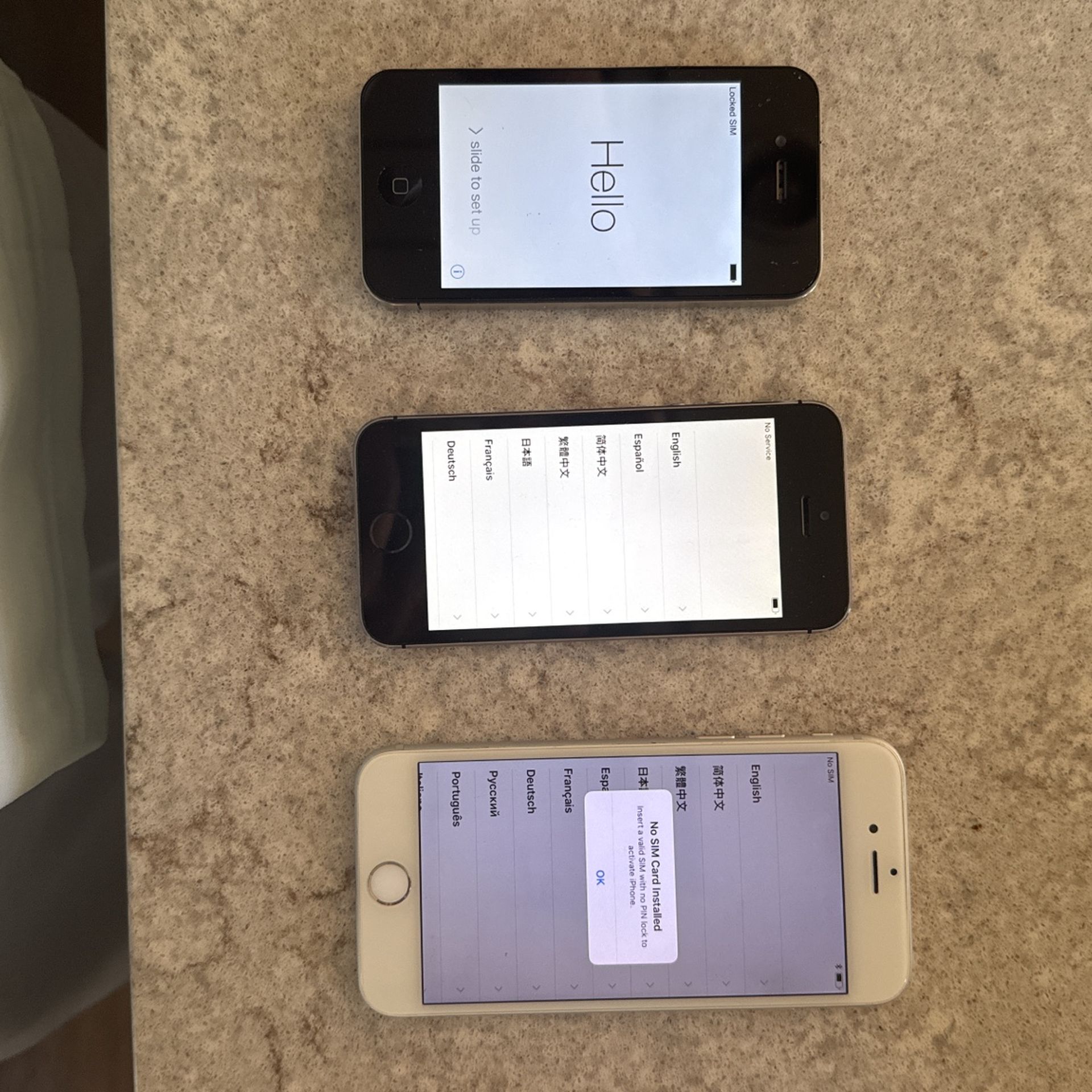 3 iPhones - Unlocked iPhone4, iPhone5s, iPhone6