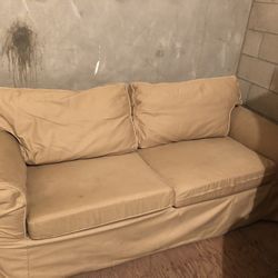 Beige EKTORP Sleeper Sofa (some stains/damage)