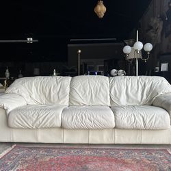 Vintage Mid Century Modern Leather Couch Italian 