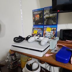 Ps4 Slim With Controller And 4 Games