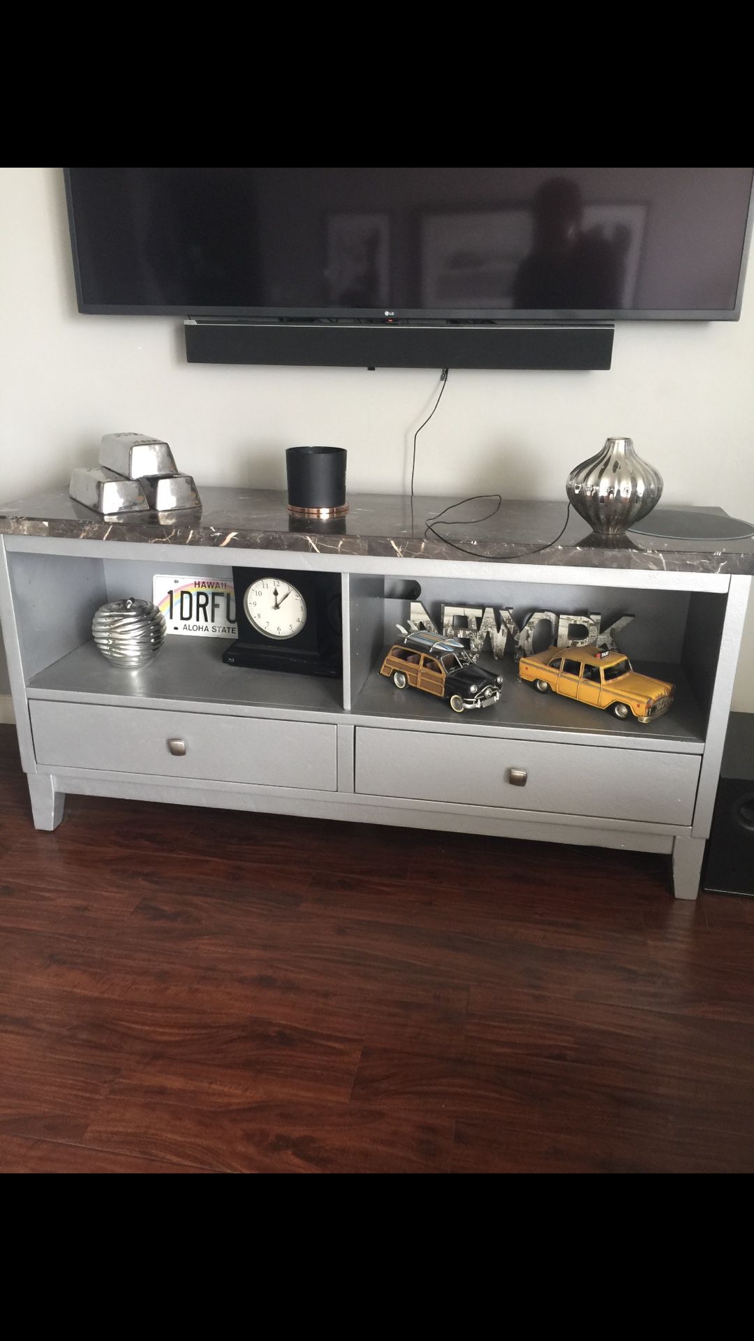 Beautiful console with shelves and drawers. 60w x 31h x 18d Beautiful addition to any room!