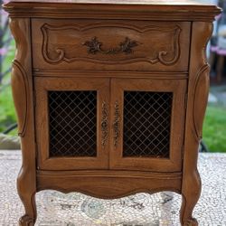 Vintage Country French Provincial Side Table Cabinet