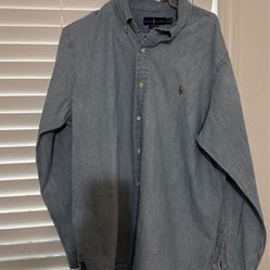 Men’s Xl Ralph Lauren Button Down Shirt  Blue