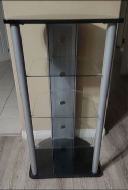 4-Tier Glass Shelf Tower Stand