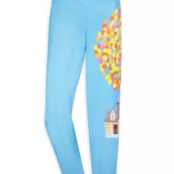 Disney Parks / Pixar UP House with Balloons Blue Leggings Women M NEW w/ Tags